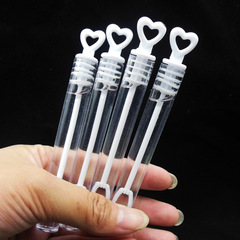 Wholesale holiday wedding love test tube blowable bubble water heart-shaped bubble stick children's toys portable empty bottle