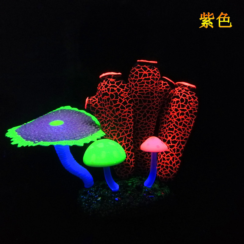 Pecera luminosa paisaje decoración simulación al por mayor conjunto fluorescente anémona coral columna