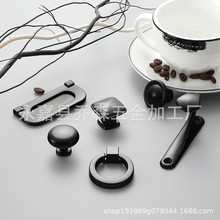 黑色单孔铝合金拉手柜门把手橱柜衣柜抽屉拉手家具五金把手挂衣钩