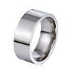 Men's glossy ring stainless steel, 8mm