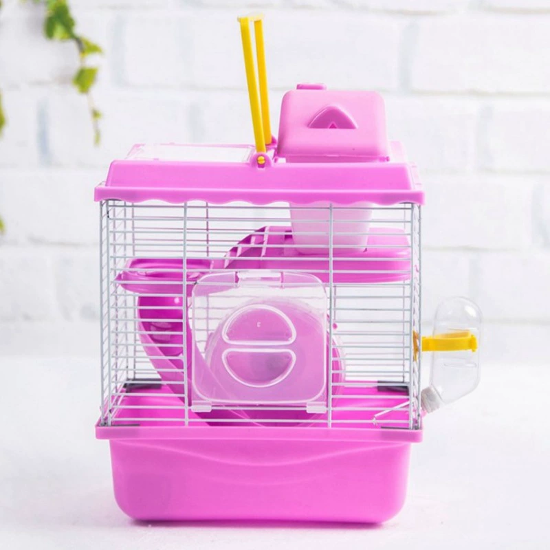 Хомяк клетка вилла принадлежности игрушка двухслойная клетка хомяк роскошная вилла прозрачная дверь пластиковая крышка маленькая клетка замка