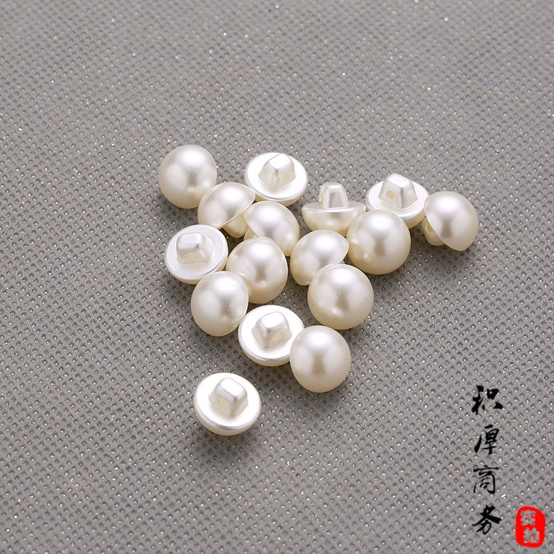 АБС-пластик пуговица с имитацией жемчуга Грибная Пряжка свободные бусины Круглые частичные отверстия для пропаренного хлеба Горизонтальное отверстие трансграничное AliExpress 10 и 11 мм