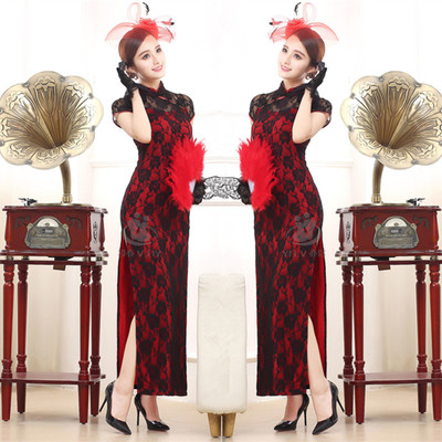 Manufactor wholesale Old Shanghai cheongsam 2023 new pattern Improvement Retro Chinese style have more cash than can be accounted for Lace Dress