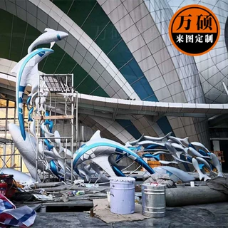 不锈钢鱼群雕塑 商场广场不锈钢美陈雕塑装饰景观摆件 金属鱼雕塑