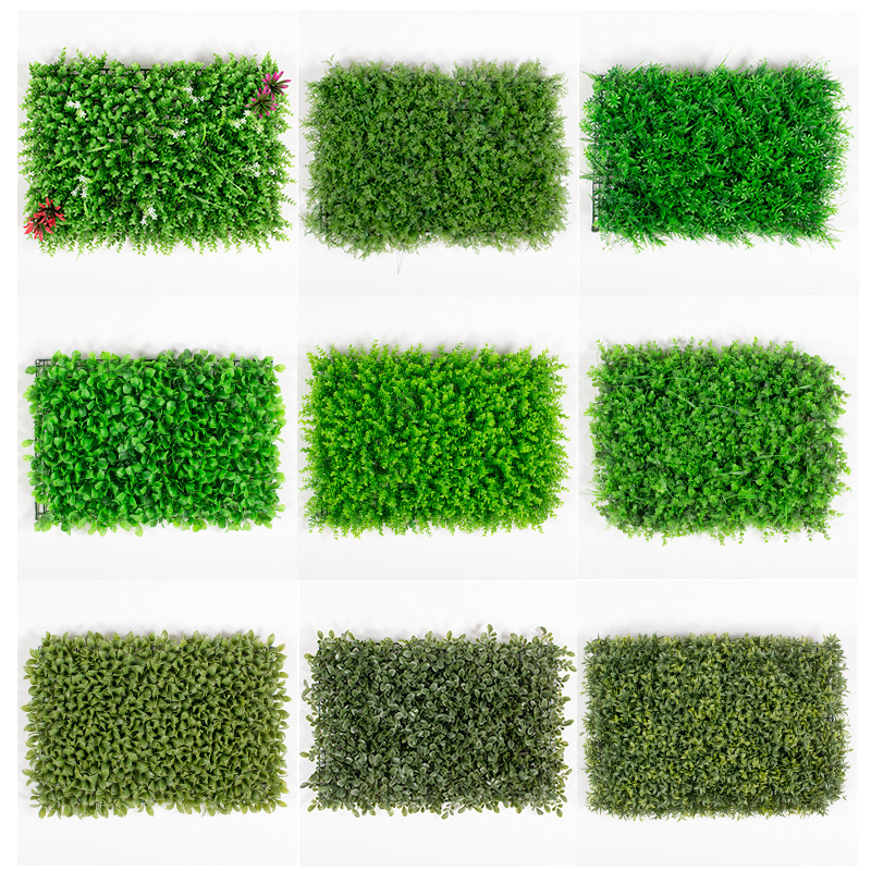 Pared de planta de simulación, pared de fondo de plástico, rocalla, planta verde encriptada, césped, tienda, decoración, pared de flores, venta directa de fábrica
