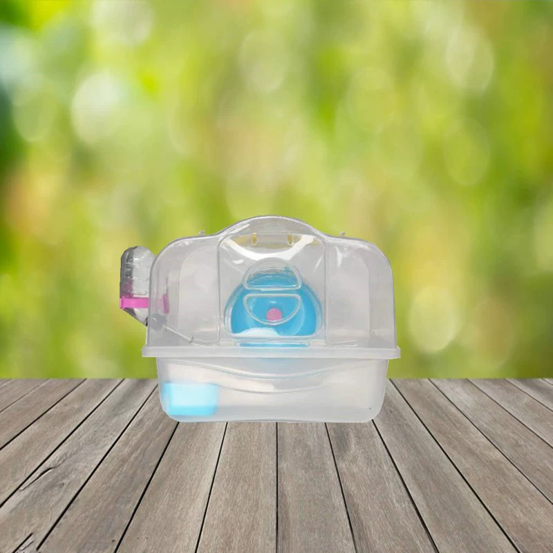 Клетка для хомяка, портативная клетка, принадлежности для хомяка, одноэтажная вилла, клетка для золотого медведя, полностью прозрачная кристаллическая клетка для наблюдения, маленькая пасторальная клетка