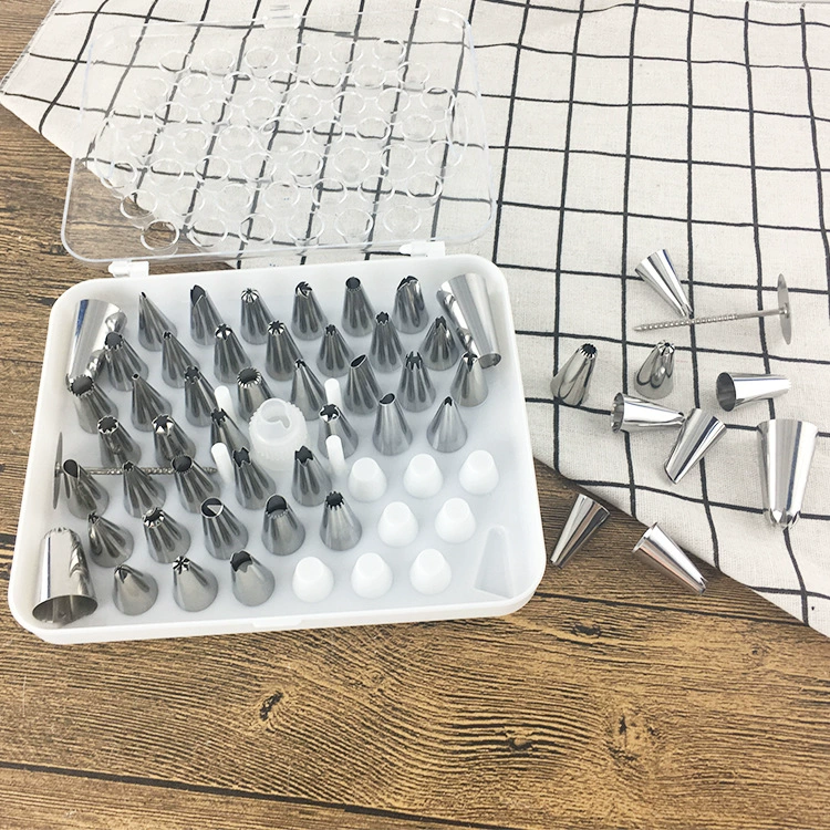 Крем торт 52 головки трубопроводная насадка костюм из нержавеющей стали трубопроводы для ногтей преобразователь пластиковая коробка для выпечки DIY инструмент