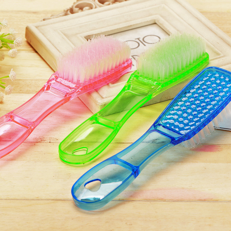 透明鞋刷塑料水晶刷洗衣刷子长柄塑料软毛刷一元两元店货源批发