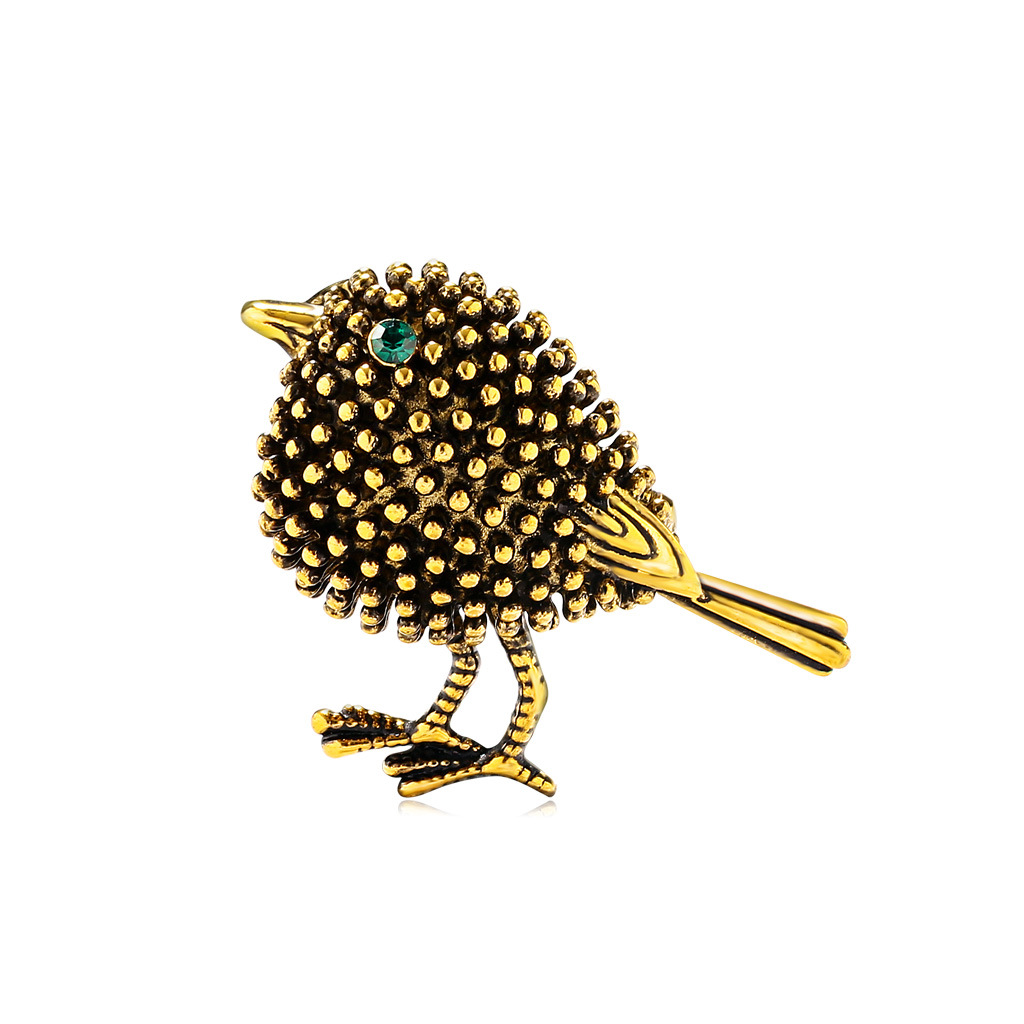 European and American fashion retro cross-border supply retro personalized animal sparrow corsage brooch jewelry in stock wholesale