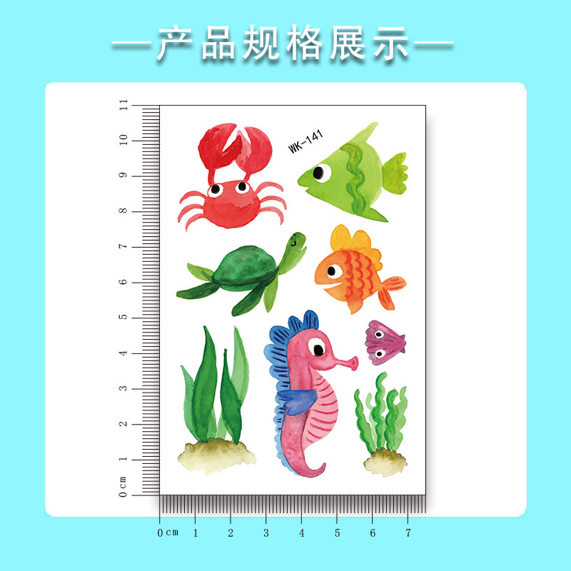 Tatuajes Temporales de Animales Marinos para Niños, Multicolor y Educativo, para Niños