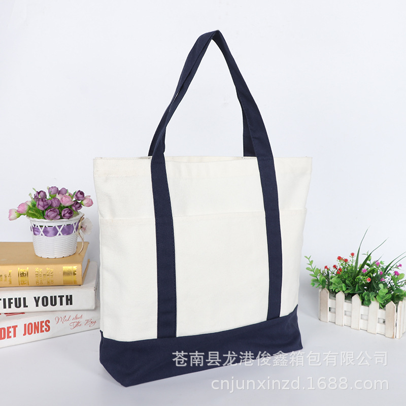 Bolsa de lona publicitaria impresión en color personalizada bolsa de algodón de compras bolsa de ocio portátil plegable de algodón logotipo impreso