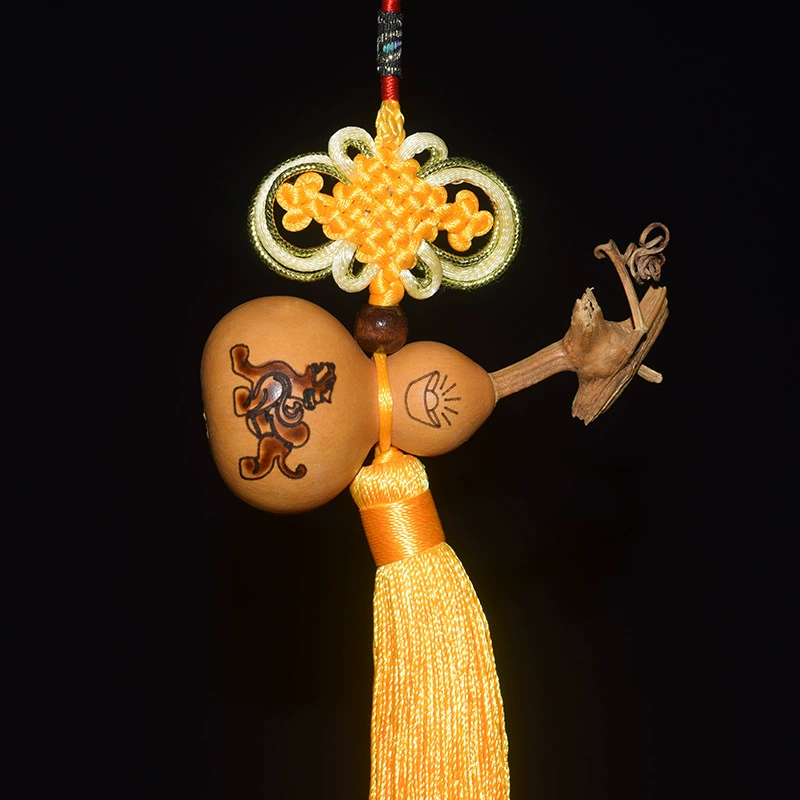 Small gourd pendant natural pyrography gourd bagua gourd gourd small gift car hanging