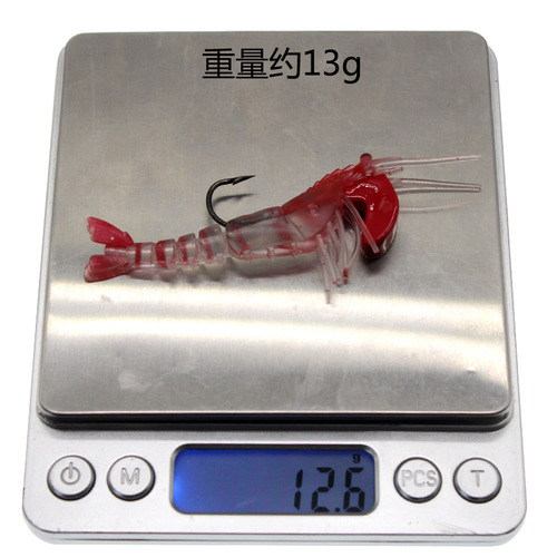 Jumping shrimp lead head hook, five-section soft shrimp, broken-section shrimp, luminous shrimp with lead pendant, multi-section shrimp bait, Lua soft bait