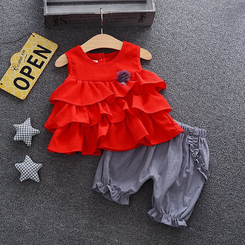 summer children's shiffon pleated skirt