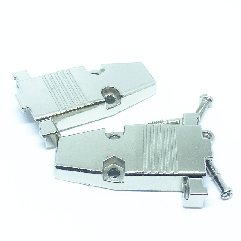 DB9针串口公母接头 PLC232 COM插头 金属外壳 HDB15 三排15P铁壳