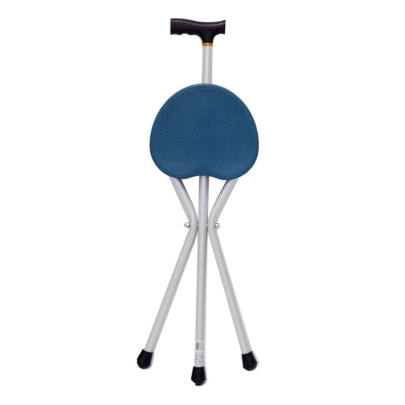 Bastón caminar ayuda para los ancianos antideslizante ligero bastón plegable telescópico taburete para los ancianos con asiento