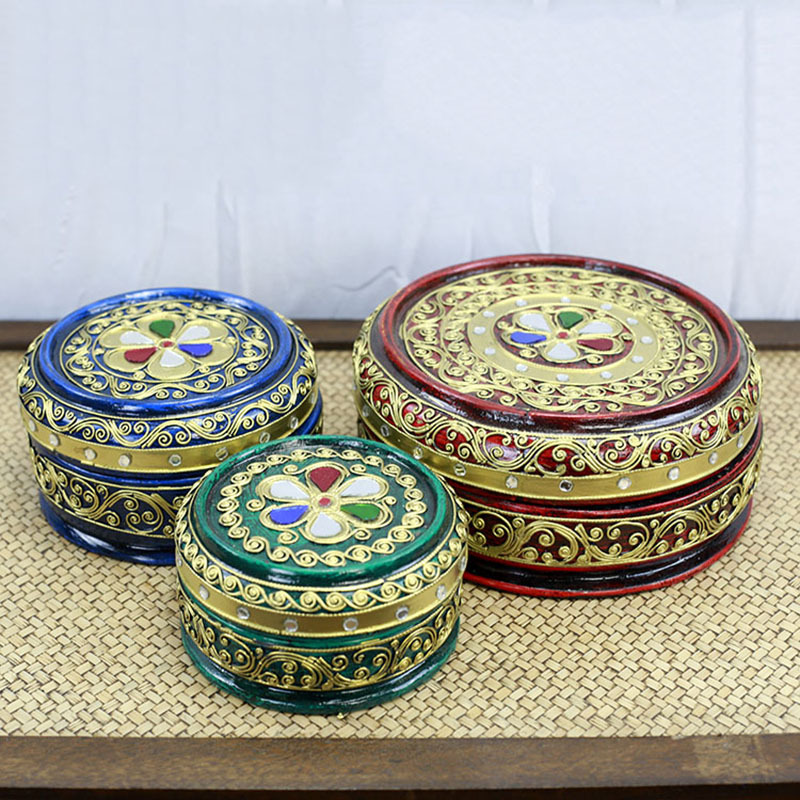 泰国进口首饰盒 创意家居实木复古收纳盒东南亚风格储物盒