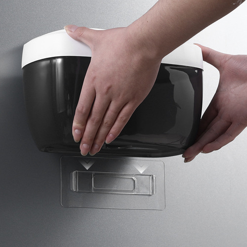 Multifunctional waterproof bathroom plastic tissue box wall-mounted bathroom toilet roll paper box without punching round tissue box