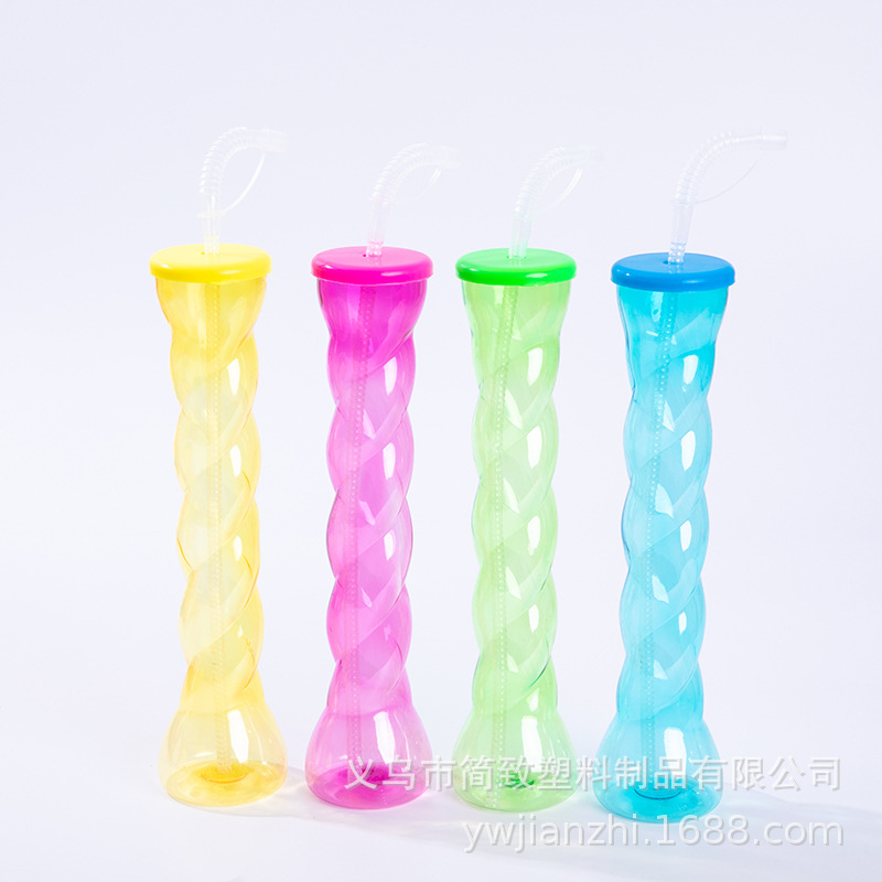 Vaso de verano sencillo para bebidas, tipo calabaza, para bar, KTV, con pajita, diseño de antorcha, palo de coco, mancuerna, para té de frutas