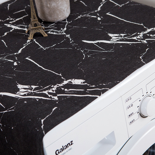 Black marble print refrigerator dust cover single door refrigerator cover cloth washing machine cover towel drop shipping
