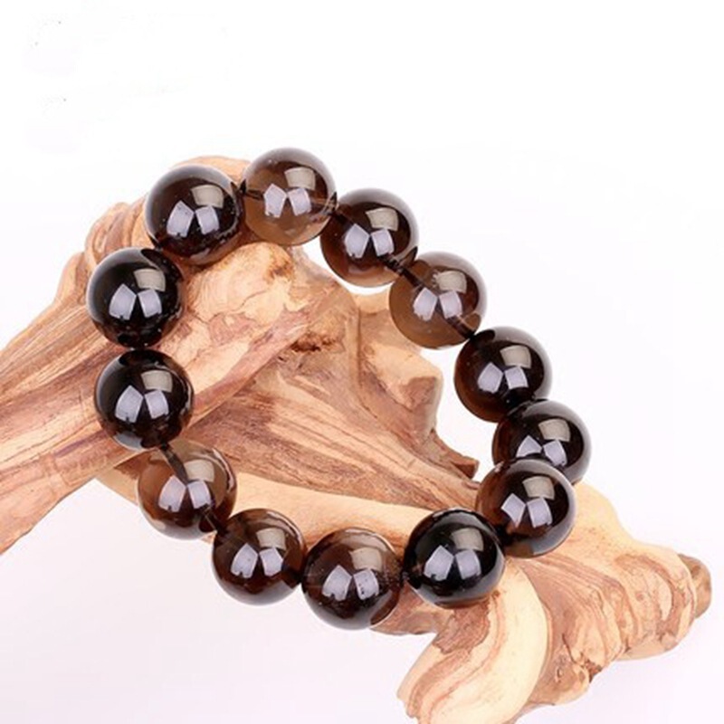 7A East China Sea Natural Tea Crystal Bracelet Single Circle Men's and Women's Tea Crystal Bracelet Buddha Beads Zodiac Year Jewelry Bracelet Wholesale