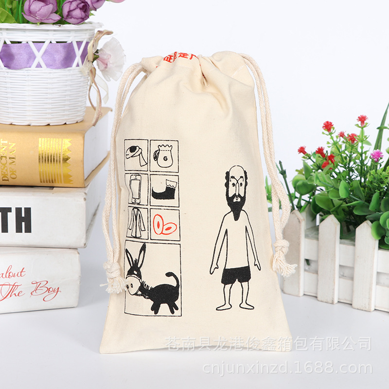 Fábrica al por mayor multi-estilo de la publicidad de dibujos animados bolsa de almacenamiento ajustable cordón lazo caramelo té regalo bolsa de embalaje