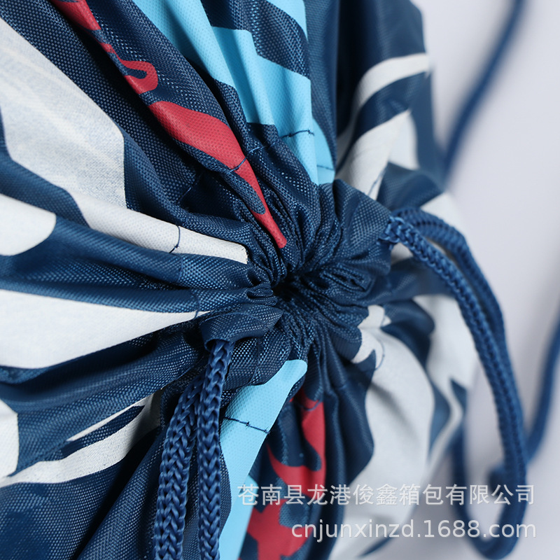 Bolsa de almacenamiento de juguetes de dibujos animados al por mayor estudiante publicidad mochila bolsa de poliéster película cordón bolsa de cordón logotipo impreso