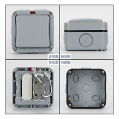 Outdoor 20A Euro-standard IP65 Park Swimming Pool Waterproof Industrial Wall Switch Rainproof Splash-proof Switch