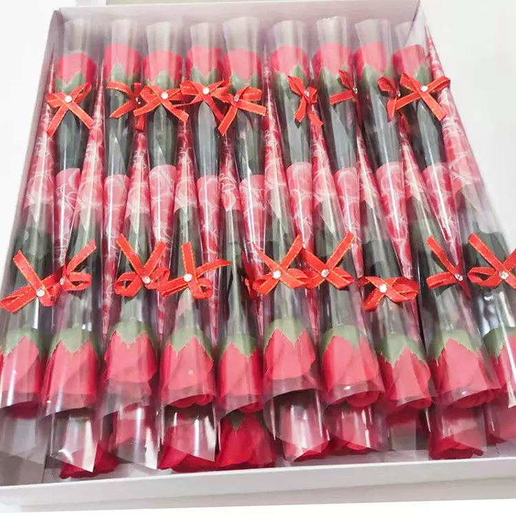 带钻蝴蝶结花批发仿真单支节日七夕地推福利公关商务办公玫瑰花