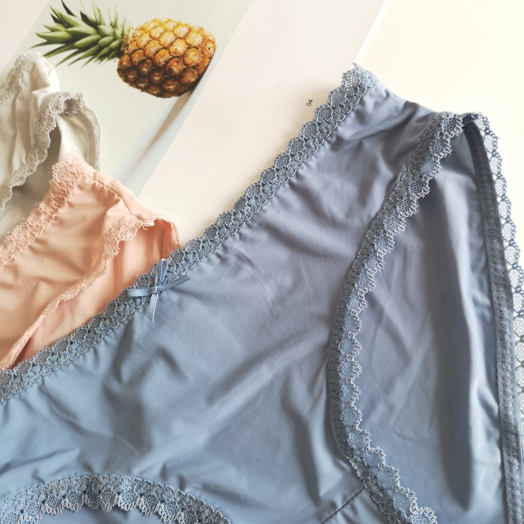 INS estilo cómodo color sólido simple cintura media estudiante ropa interior de seda de hielo verano de las Mujeres Nuevo estilo japonés Dalian caliente