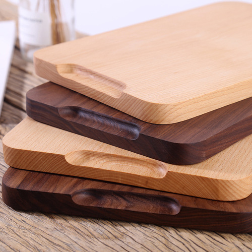 Japanese-style wooden handled tray elm wood pastry tray walnut wood small tea tray wooden fruit bowl dessert plate