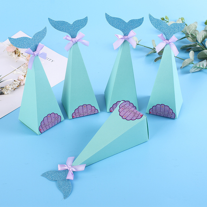 Spot Creative New Mermaid Candy Box Wedding Party Wedding Candy Box Party Gift Box Triangular Tower Box