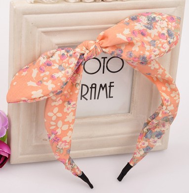 Tocado accesorios para el cabello al por mayor arroz bandera floral Orejas de conejo diadema Corea del Sur moda Polka Dot arco diadema