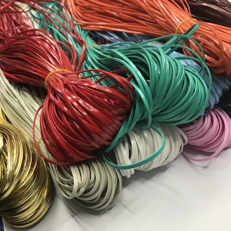 2mm 3mm soft leather four-fold pressure strip bright leather leather jewelry accessories clothing accessories