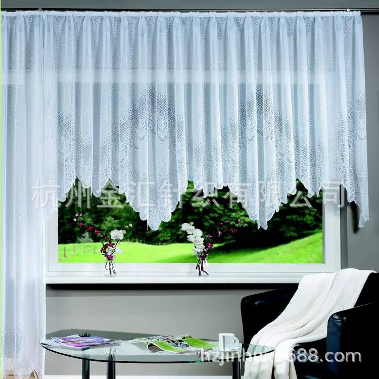 新品蕾丝窗帘 窗纱新款经编蕾丝窗帘阳台卧室门帘飘窗帘