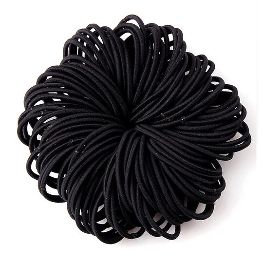 2mm Seamless Black High Elastic Rubber Tendon Simple Hair Rope Hair-free Leather Cover Durable Leather Ring Hair Rope Headwear