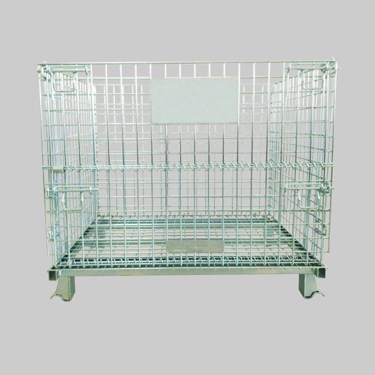 可折叠可堆垛金属仓储笼网框