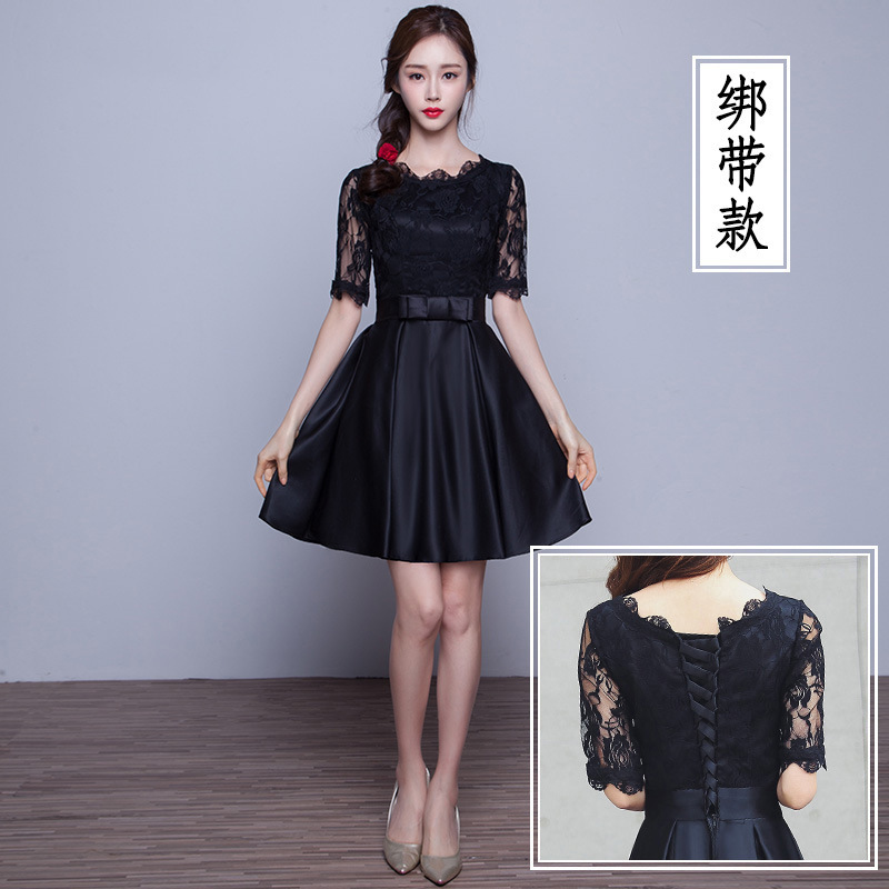 Pequeño vestido para las mujeres 2024 verano nuevo negro largo elegante adelgazar vestido de noche para damas vestido de banquete