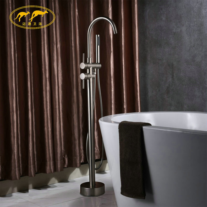 Factory supply bathtub faucet black faucet brushed surface treatment independent bathtub faucet