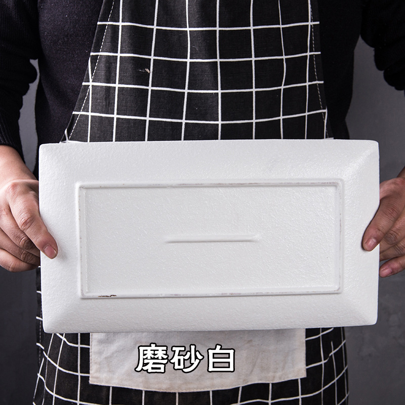 13,5 "engrosada rectangular negro piedra de gran tamaño placa plana