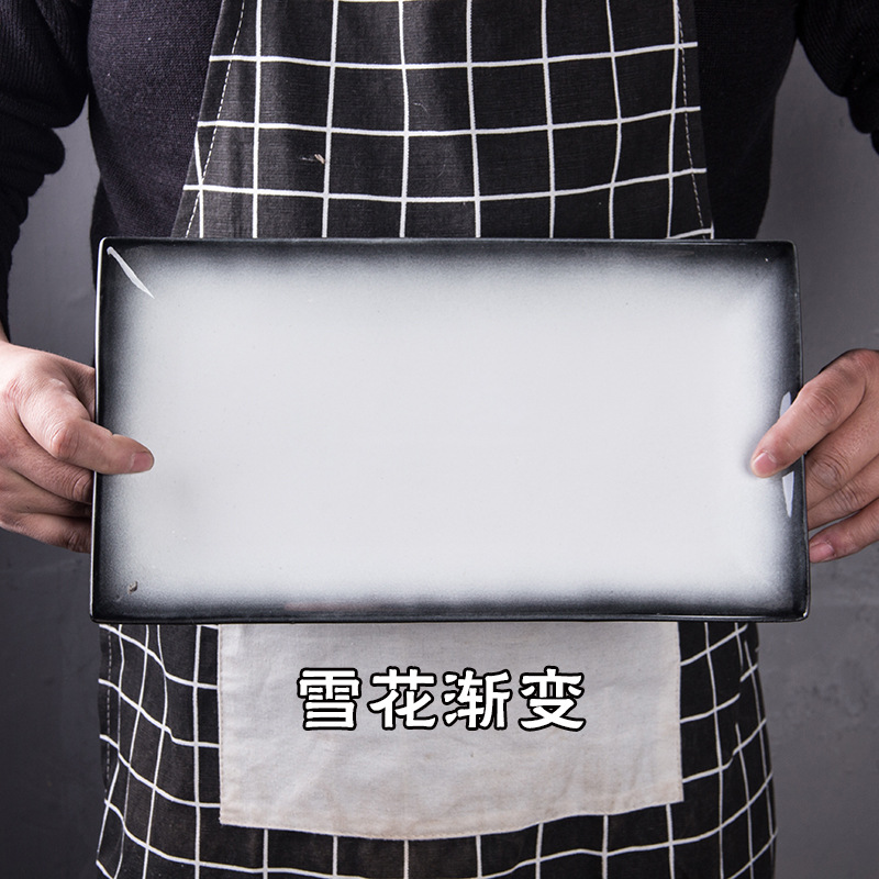 13,5 "engrosada rectangular negro piedra de gran tamaño placa plana