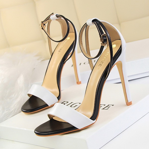 Sexy two-tone sandals for clubs and parties stiletto heels with…