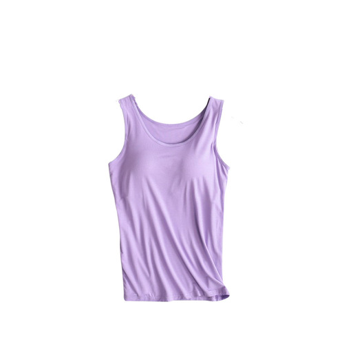 Modest wireless underwire one-piece camisole with cups, women's underwear, sleepwear, can be worn outside, summer