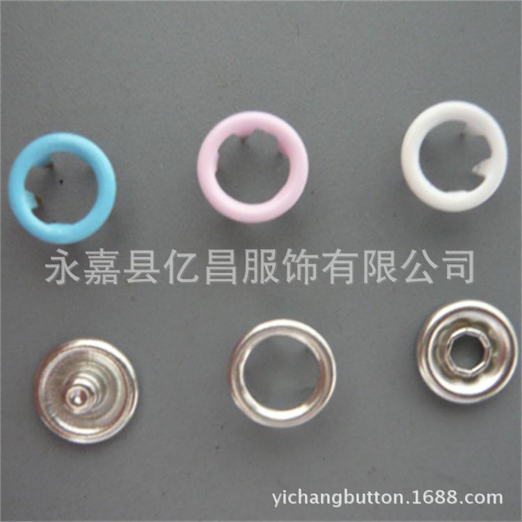 9.5MM彩色喷漆加长(爪4.5MM)圈面环保五爪扣 羽绒服外套五抓扣