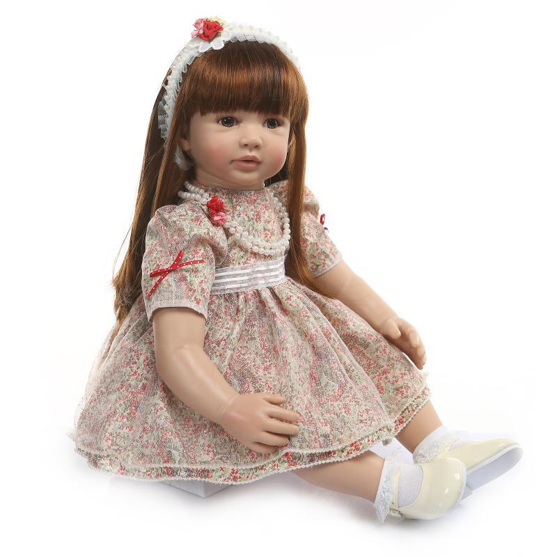 NPK nuevo pelo largo reborn niño princesa muñeca hermosa falda niñas como para acompañar Juguetes