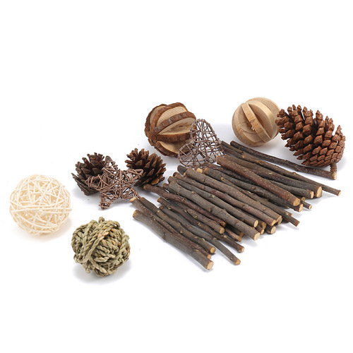 Amazon teething apple branch rabbit fruit wood molar stick chewing dry branch guinea pig guinea pig hamster molar teeth chewing wood