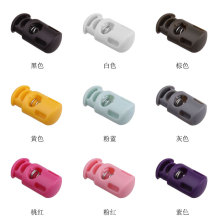 服装箱包配件绳制弹簧扣调节扣三孔水桶形塑料绳扣插扣彩色供应