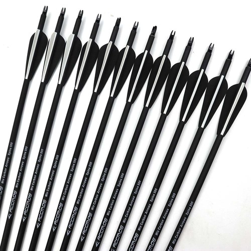 Bow and arrow mixed carbon arrow 7.8 black and white feather mixed carbon arrow cool black mixed carbon archery equipment
