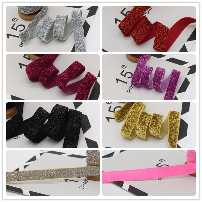 现货20mm葱绒弹力带6分弹性彩葱带松紧带皮筋植绒缎带打结发带