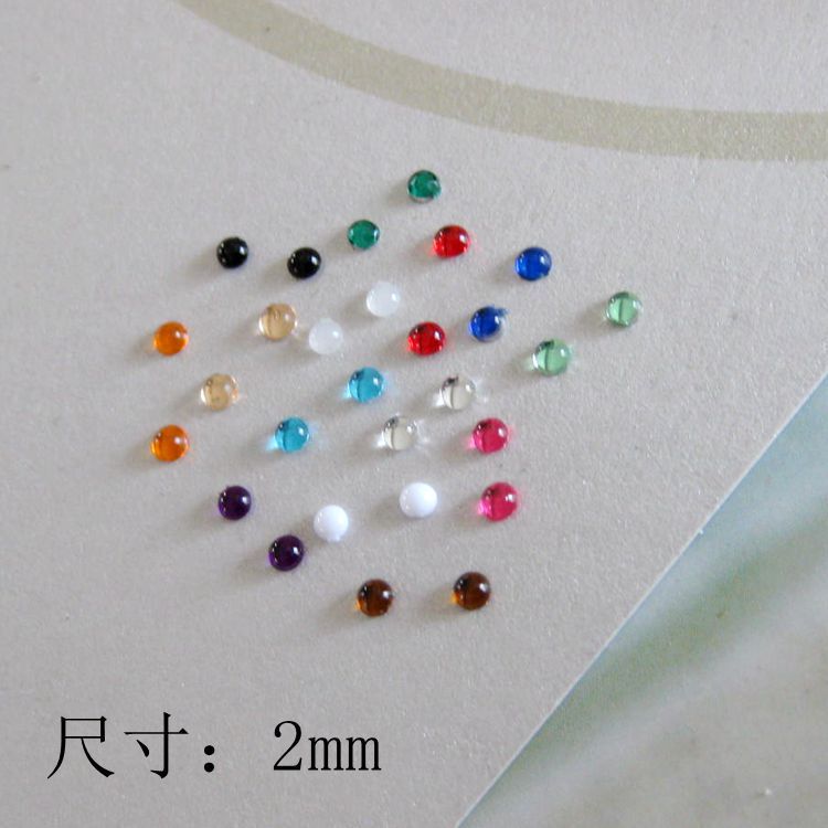 DIY jewelry accessories 2mm acrylic Diamond glossy semicircle flat diamond jewelry mobile phone decorative diamond gem patch